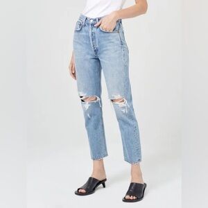 AGOLDE Riley High Rise Straight Crop in Blitz